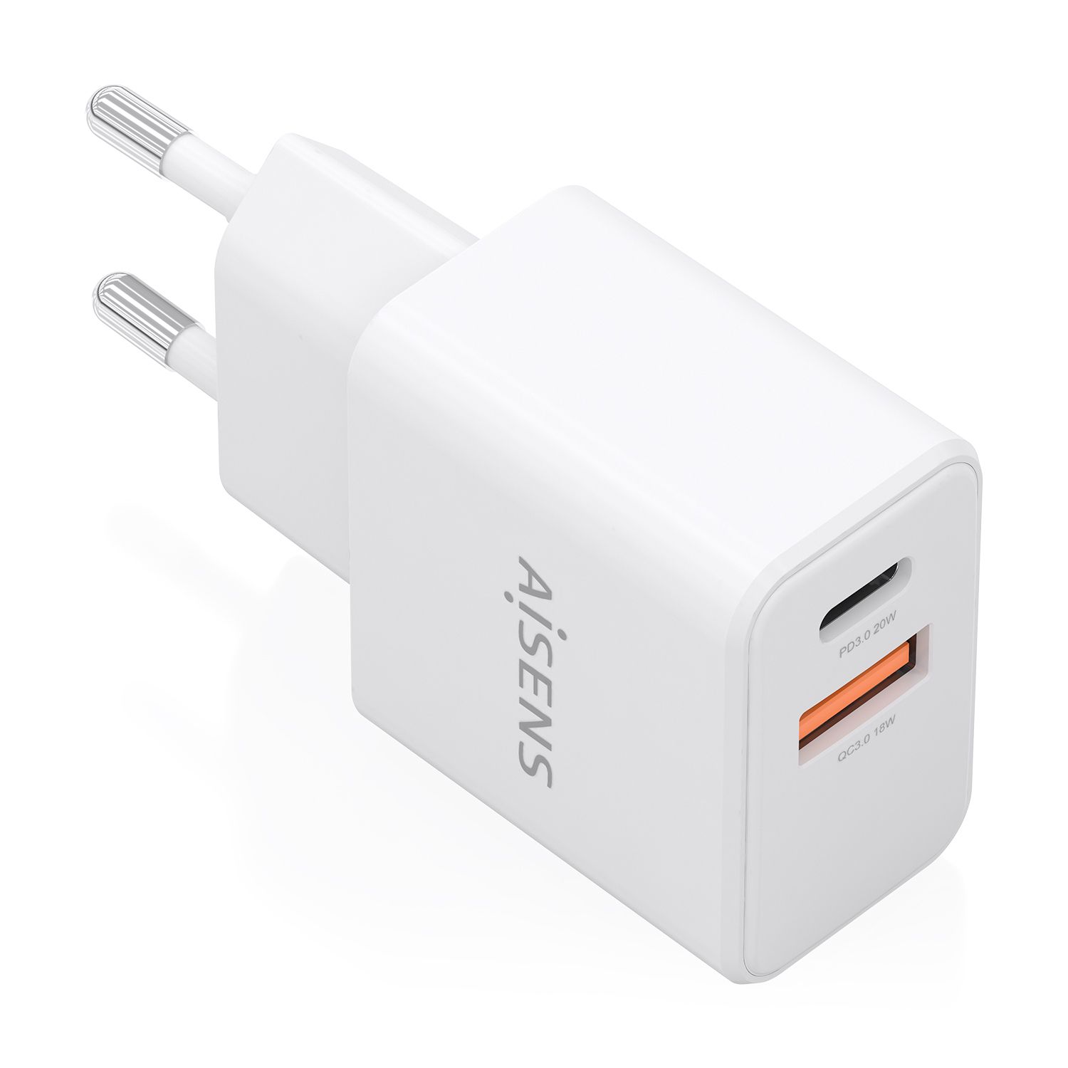A110-1025 - Cargador de Pared AISENS GaN 20W PD 3.0 QC 3.0 1xUSB-C Blanco (A110-1025)