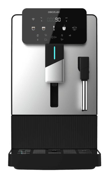 A01_EU01_115411 - Cafetera Superautom�tica CECOTEC Cremmaet Steam Compacta 19 Bares Vaporizador Sistema Thermoblock Pantalla T�ctil 15? Molinillo C�nico Dep�sito de Caf� 150g Dep�sito de Agua 1.1L Altura Regulable Negra/Acero (A01_EU01_115411)
