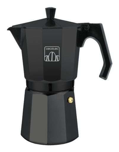 01668 - Cafetera Italiana CECOTEC Mokclassic 900 Black 450ml 9 Tazas Piezas Desmontables Aptas para Lavavajillas Auminio Fundido Negra (01668)
