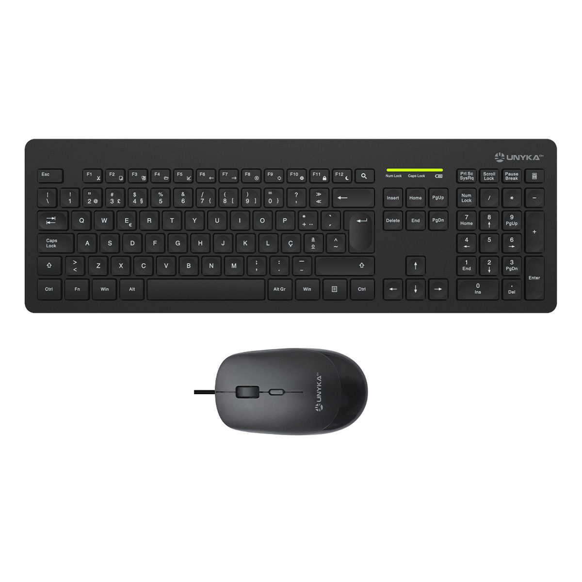 UK505446 - Kit Teclado + Rat�n UNYKA Slim QWERTY 108 Teclas RF Wireless 2.4 GHz Portugu�s �ptico 2400dpi 4 Botones Negro (UK505446)