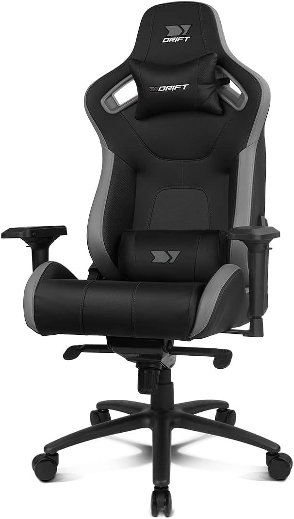 DR600BGRAY - Silla DRIFT DR600 GAMING. tama�o XL que cuenta con reposabrazos 4D.Ajustar en altura, de izquierda a derecha, hacia delante o hacia atr�s y en �ngulo lateral. reclinable hasta los 135�.soportar hasta 150 kilos. ruedas silenciosas. NEGRA GRIS (DR600BGRAY)