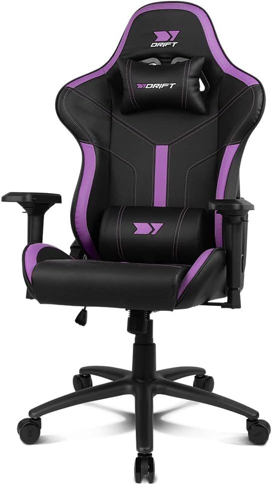 DR350BV - Silla Drift Gaming. respaldo reclinable desde los 90 hasta los 135�. Ajustables tanto en altura, como �ngulo lateral, pudi�ndose regular tambi�n hacia delante y hacia atr�s. EXPERT.NEGRA/VIOLETA (DR350BV)