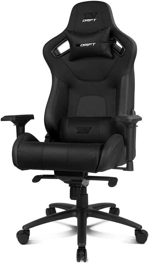 DR600BK - Silla Drift Gaming Deluxe XL. Soportar hasta 150 kilos. Uso continuado para jugar o trabajar. Reclinable hasta los 135�. Ruedas silencios. Negra (DR600BK)