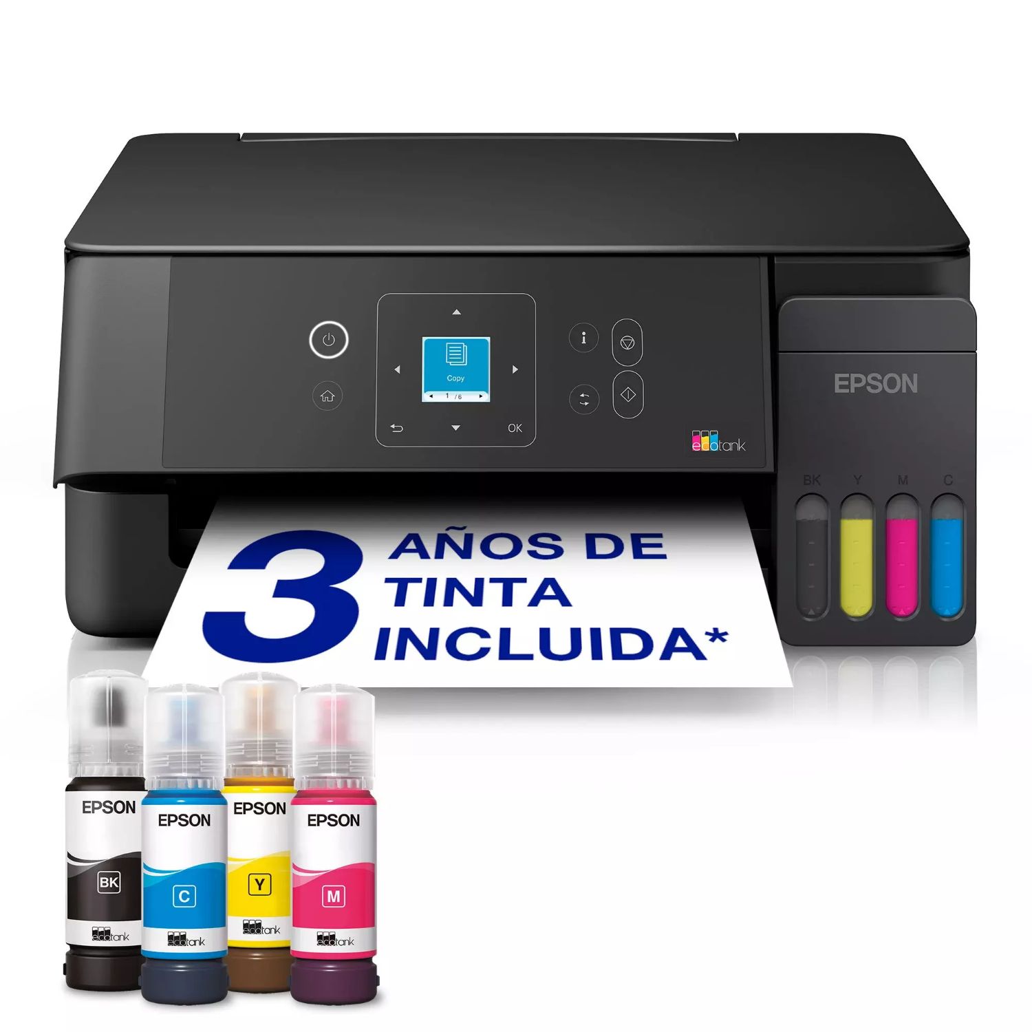 C11CL63404 - Impresora Multifunci�n Epson Eco Tank ET-2920 Pantalla LCD 5760x1440dpi A4 Color USB WiFi D�plex Negra (C11CL63404)