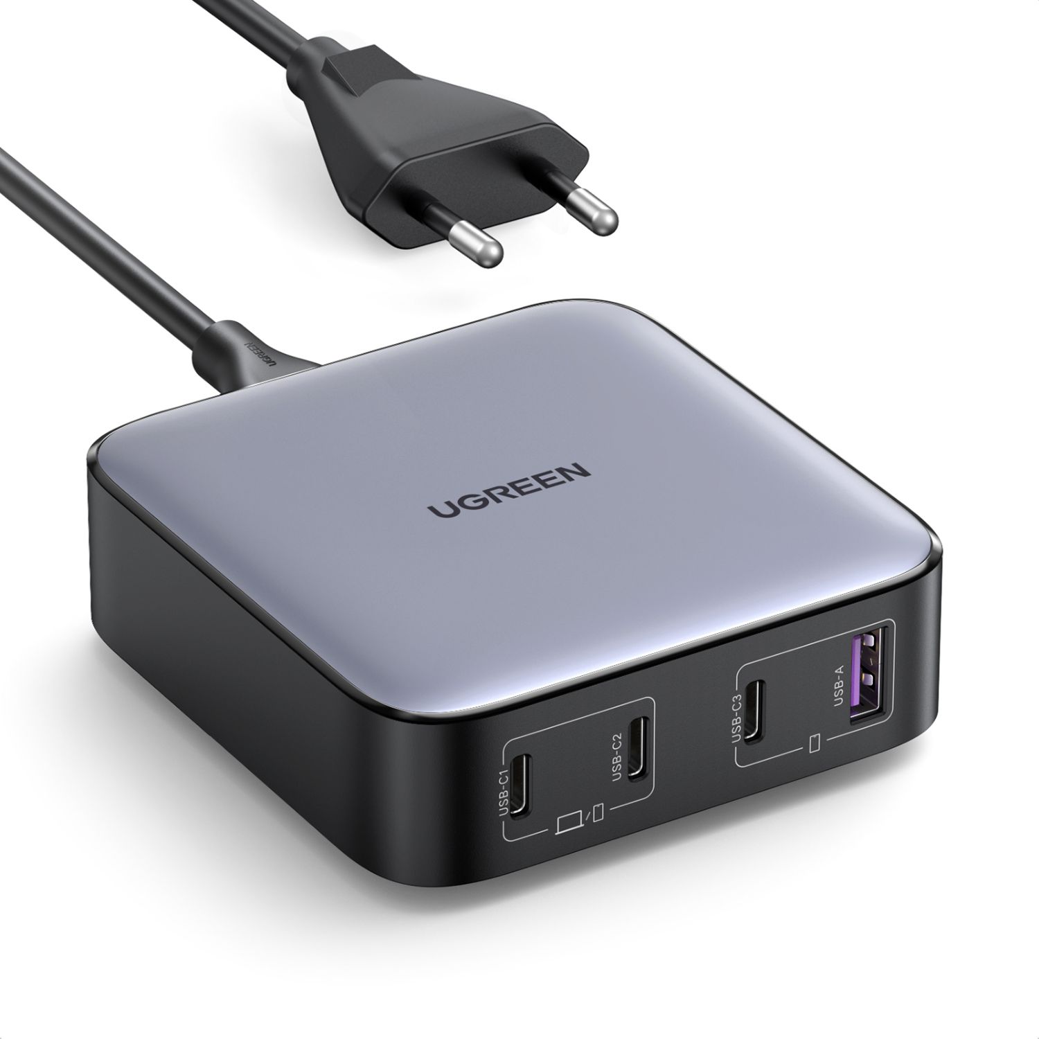 90928 - Cargador UGREEN Nexode Universal. USB-A+3�USB-C 100W. Gris. Tipo: Cargador de sobremesa (90928)