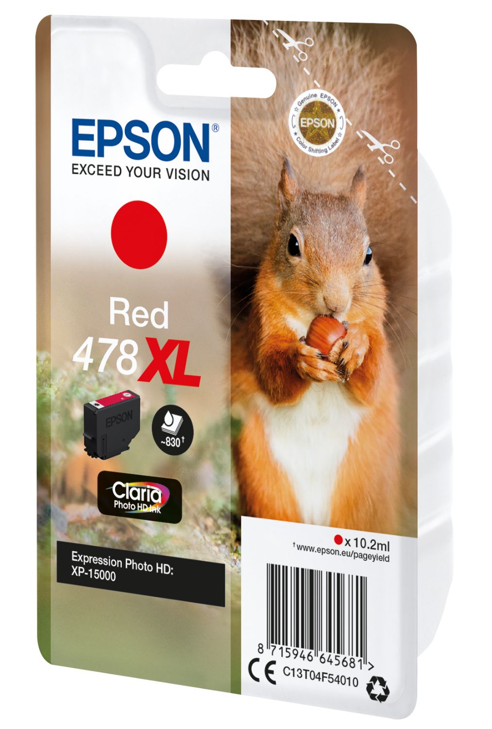 C13T04F54010 - Tinta Epson Claria Photo HD 478XL Rojo (C13T04F54010)