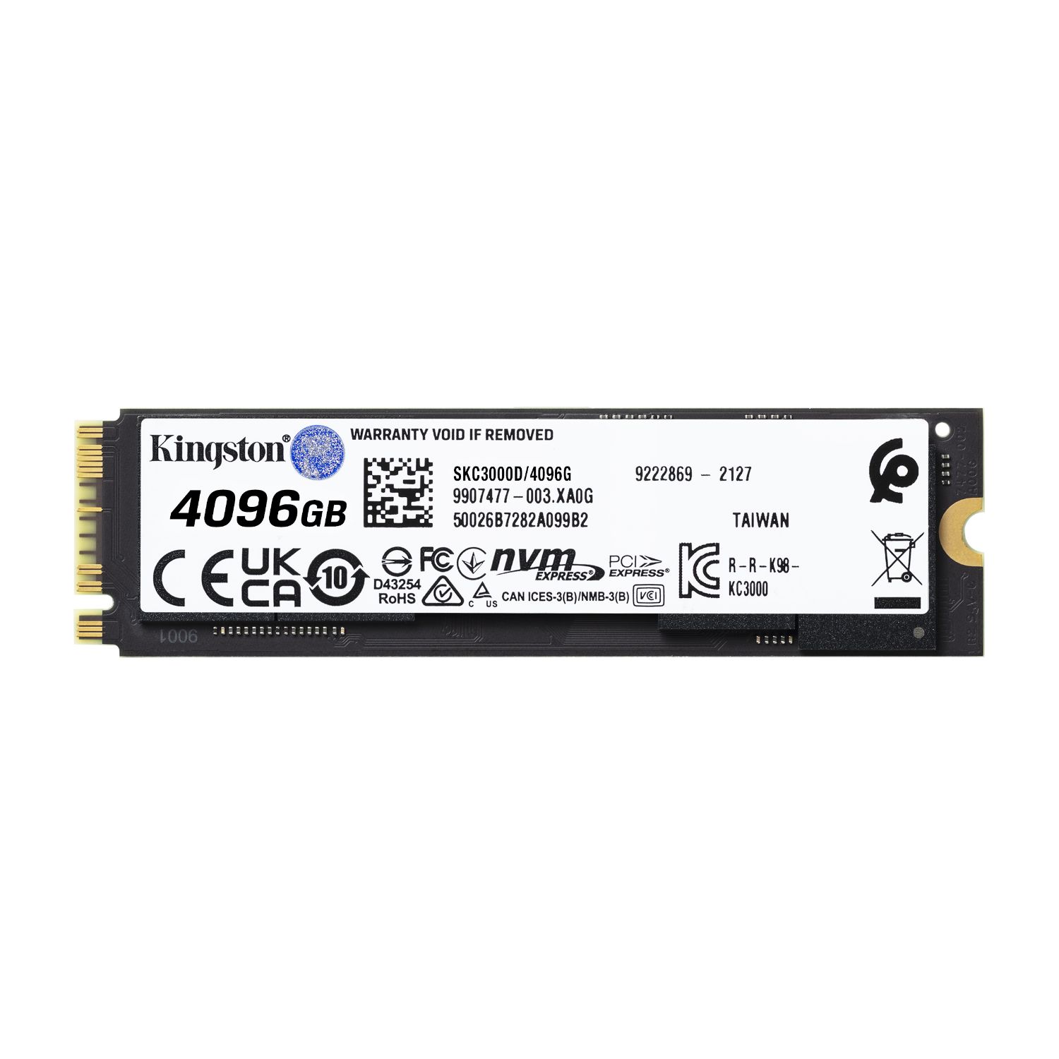 SKC3000D/4096G - Disco SSD Kingston KC3000 4Tb M.2 NVMe PCIe 4.0 3D TLC Lectura 7000 Mb/s Escritura 7000 Mb/s (SKC3000D/4096G)