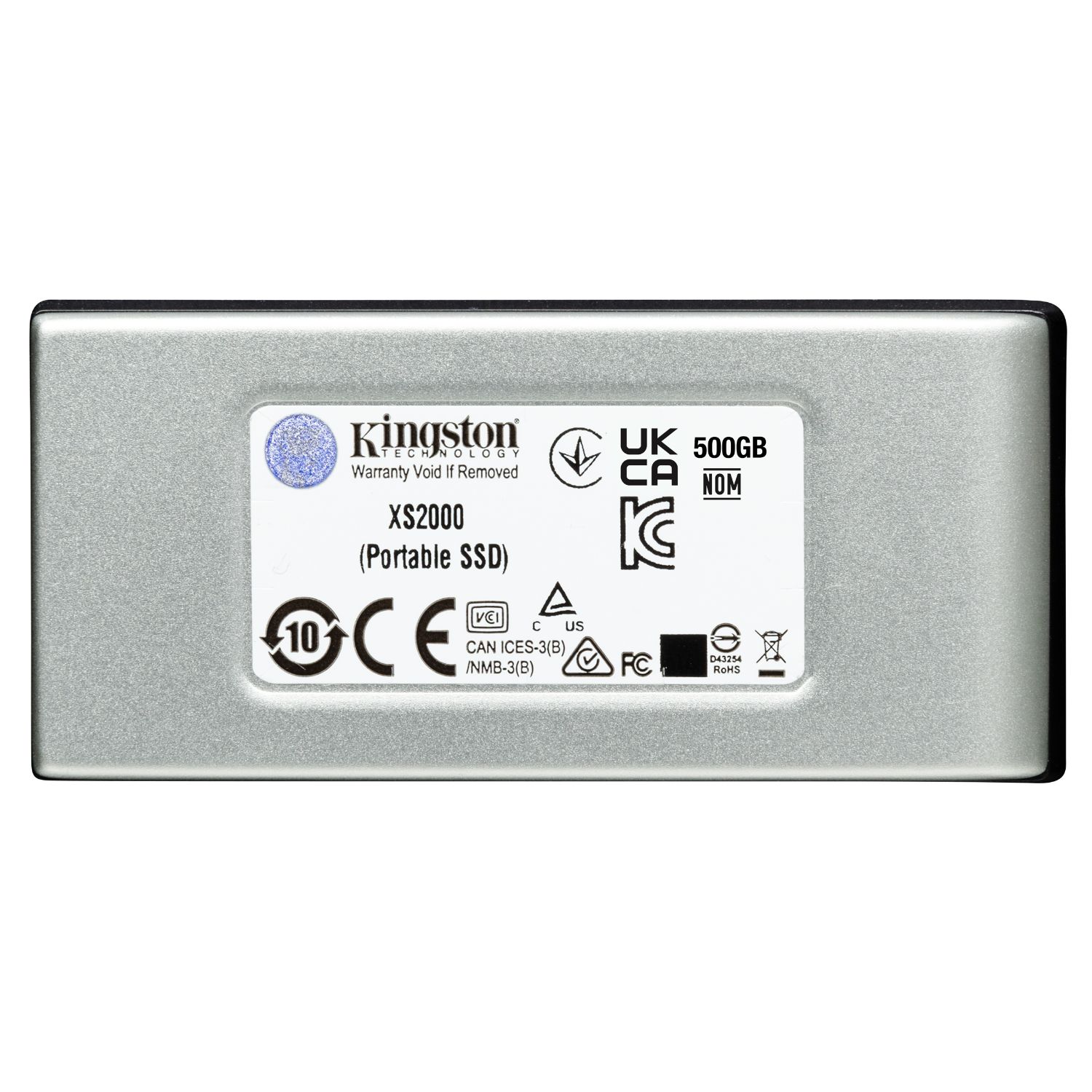 SXS2000/500G - Disco SSD Kingston XS2000 Portable 500Gb USB-C 3.0 3D NAND Lectura 2000 Mb/s Escritura 2000 Mb/s Negro/Plata (SXS2000/500G)