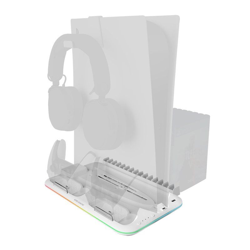 MPS5B2 - Soporte Mars Gaming Multifuncin RGB para PS5 Blanco (MPS5B2)