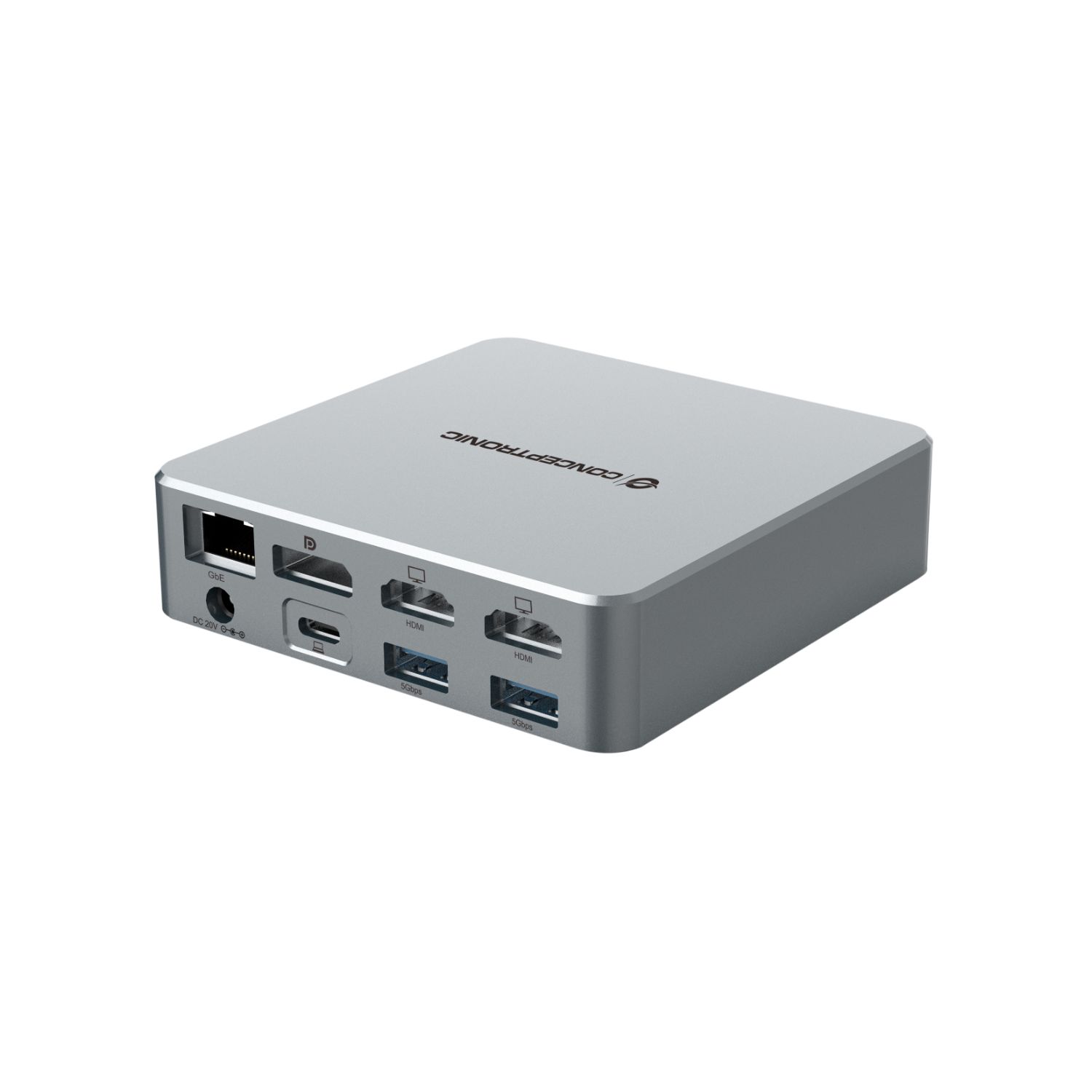 DONN25G - Docking Station CONCEPTRONIC 2xUSB-A 3.0 1xUSB-C 3.0 2xUSB-A 3.1 2xUSB-C 3.1 1xDP 1xHDMI 1xRJ45 USB DP 100W Ethernet GbE Plata (DONN25G)