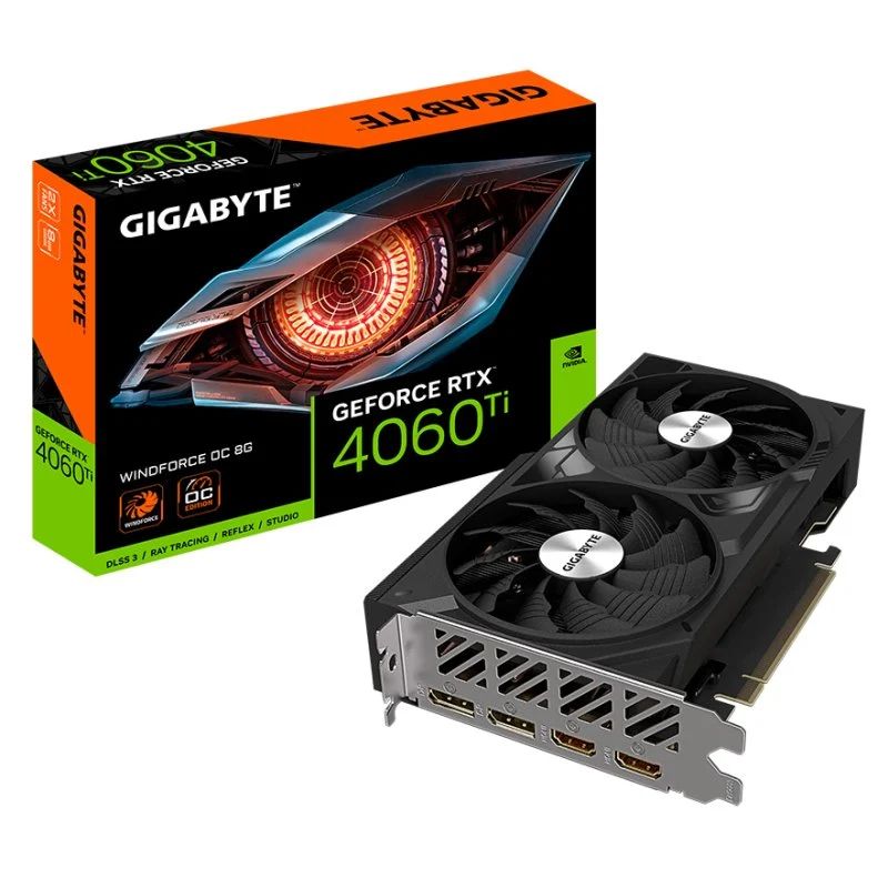 GV-N406TWF2OC8GD G10 - Tarjeta Grfica GIGABYTE Nvidia GeForce RTX 4060Ti OC 8Gb GDDR6 2xDP 1.4a 2xHDMI 2.1a PCIe 4.0 Nvidia G-Sync OpenGL 4.6 DirectX 12 Ultimate (GV-N406TWF2OC-8GD)