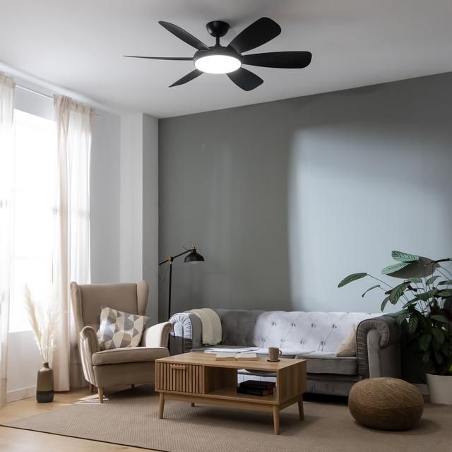 08559 - Ventilador Techo CECOTEC EnergySilence Aero 5200 Black Pro,55W con motor DC y 52