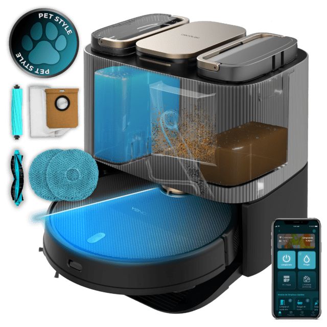 A01_EU01_100828 - Robot Aspirador CECOTEC Conga 13090 Spin Revolution Home&Wash, Base 4 en 1. Cuenta con tecnologa lser (A01_EU01_100828)