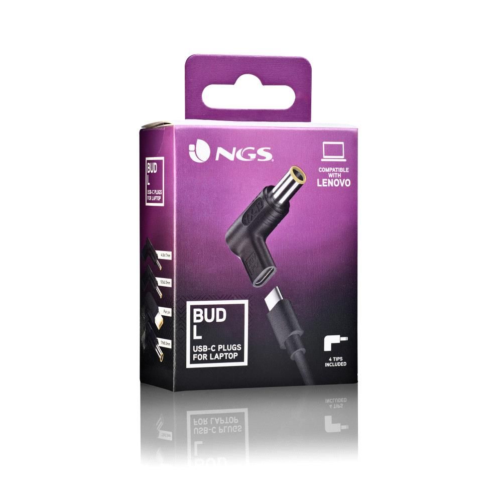 BUD-L - Clavijas NGS para Porttil Lenovo USB-C a BUD-L/ DC 4 Unidades (BUD-L)
