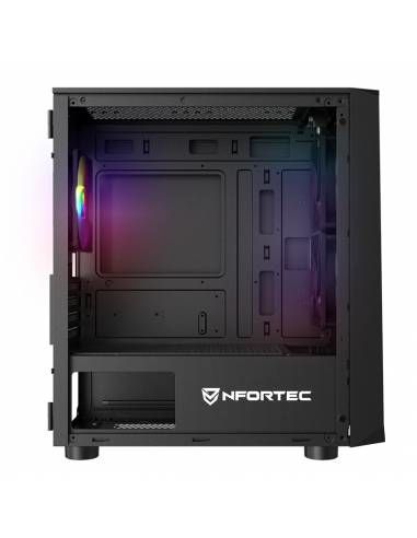 NF-CS-DYS-B - Caja Gaming Nfortec Ventana Lateral de Cristal Templado 2xUSB 2.0 1xUSB 3.0 mATX ITX Negra (NF-CS-DYS-B)