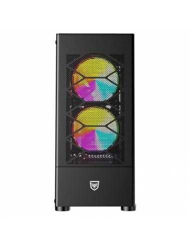 NF-CS-CAELUM-BLACK - Caja Gaming Nfortec Caelum Ventana Lateral de Cristal Templado 2xUSB 2.0 1xUSB 3.0 ATX mATX ITX Negra (NF-CS-CAELUM-BLACK)