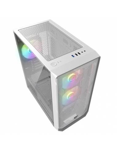 NF-CS-DYS-W - Caja Nfortec Dys Ventana Lateral de Cristal Templado RGB 2xUSB 2.0 1xUSB-A 3.0 mATX ITX Blanca (NF-CS-DYS-W)