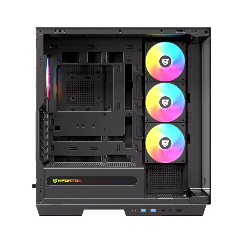 NF-CS-URSA-B - Caja Gaming Nfortec Ursa Ventana Lateral de Cristal Templado 2xUSB 2.0 1xUSB-C 3.0 ARGB ATX mATX ITX EATX Negra(NF-CS-URSA-B)