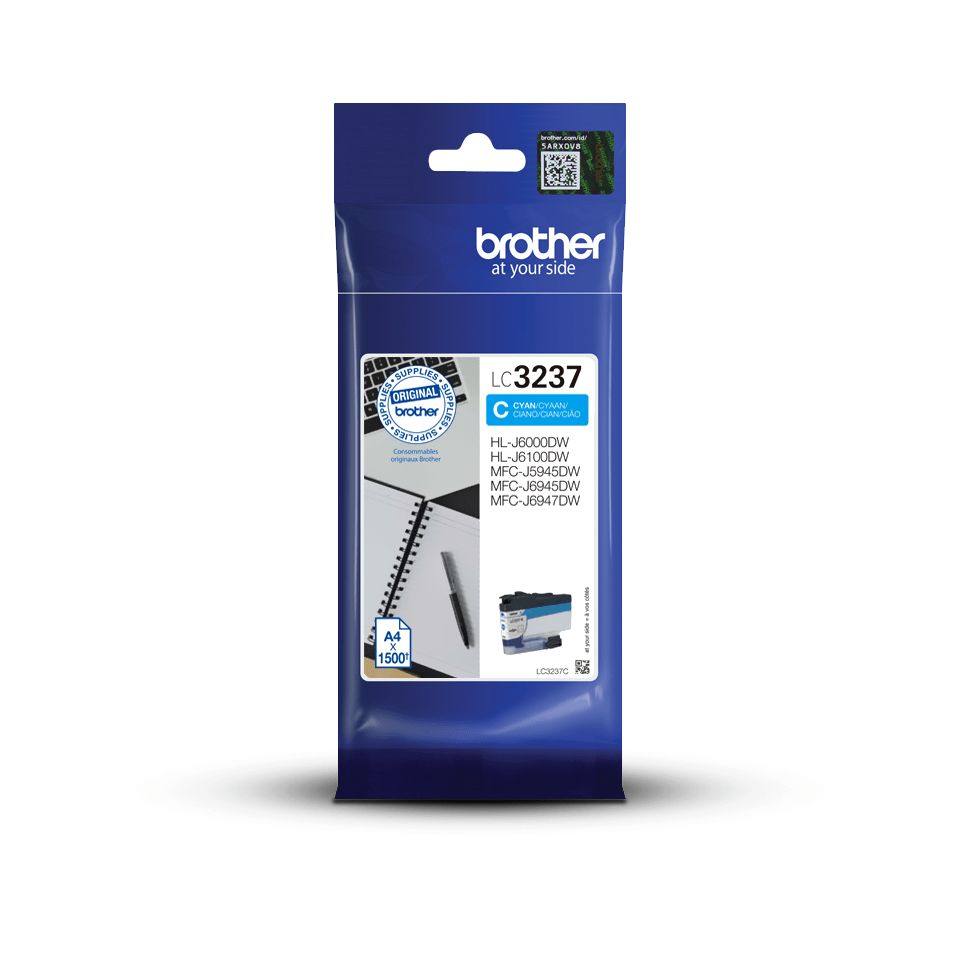 LC3237C - Tinta Brother Cian 1500 pginas para HL-J6000DW/HL-J6001DW/MFC-J5945DW/MFC-J6945DW/MFC-J6947DW (LC3237C)