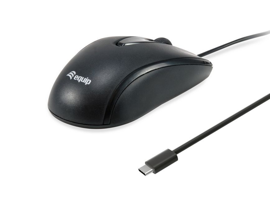 EQ245116 - Ratn EQUIP ptico Ambidextro USB-C 1200dpi Cable 1.5m Negro (EQ245116)