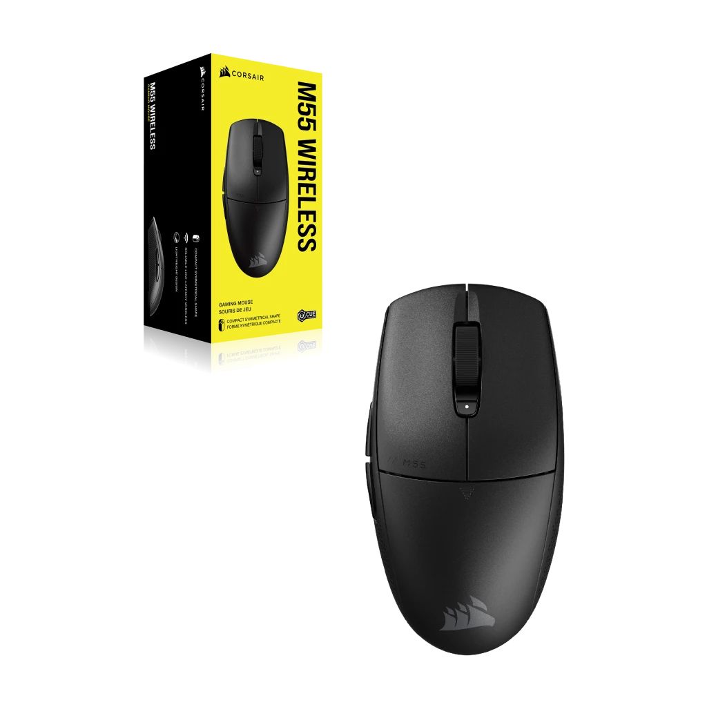 CH-931F000-WW - Ratn Gaming Corsair M55 ptico Diestro RF Wireless/Bluetooth/USB-A Cable 1.8m 24000dpi 6 Botones Negro (CH-931F000-WW)