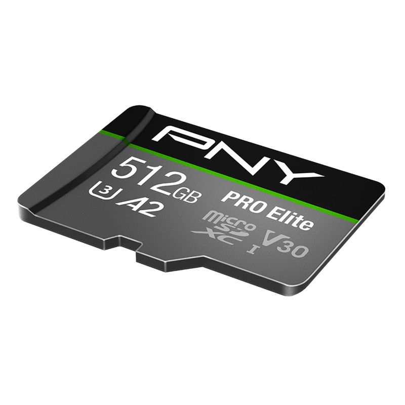 P-SDUX512U3100PRO-GE - Tarjeta Memoria PNY Micro SDXC Pro Elite 512Gb Clase 10 UHS-I Class (U3) V30 Lectura 100 Mb/s Escritura 90 Mb/s Gris/Negro (P-SDUX512U3100PRO-GE)