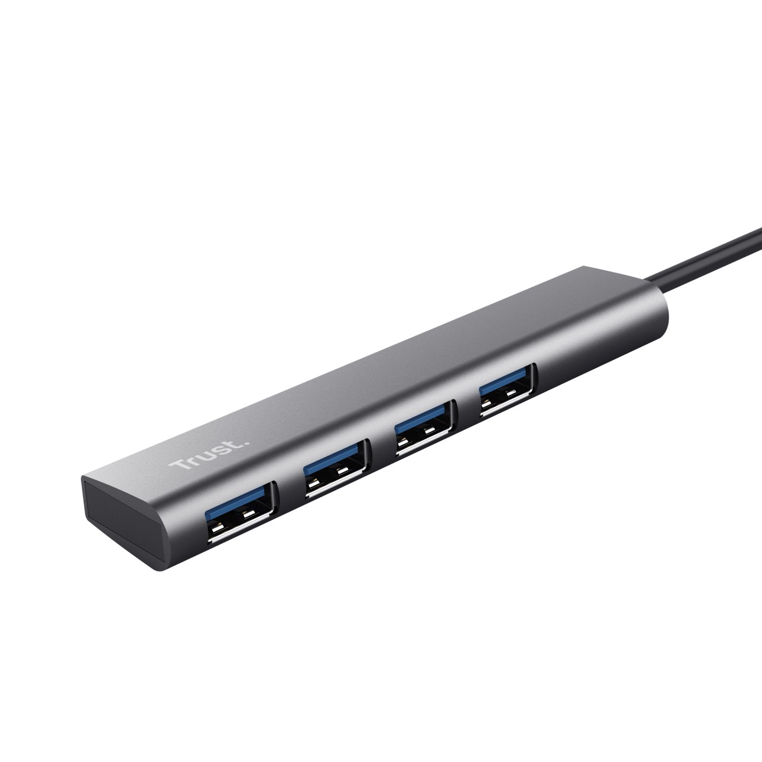 24947 - Hub Trust Halyx USB-A a 4xUSB-A 3.0 Gris/Negro (24947)