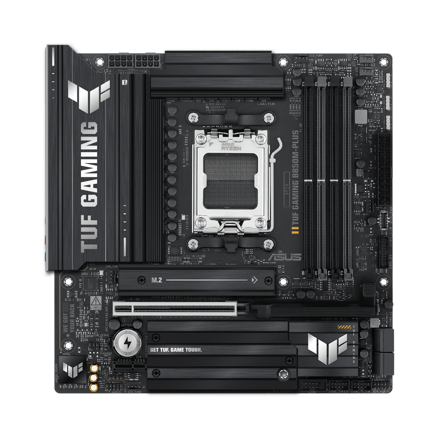90MB1IX0-M0EAY0 - ASUS TUF GAMING B850M-PLUS: (AM5) 4DDR5 M.2 SATA3 PCIe USB 2.0 USB-A 3.0/3.1 DP HDMI 7.1 mATX Ethernet 2.5GbE