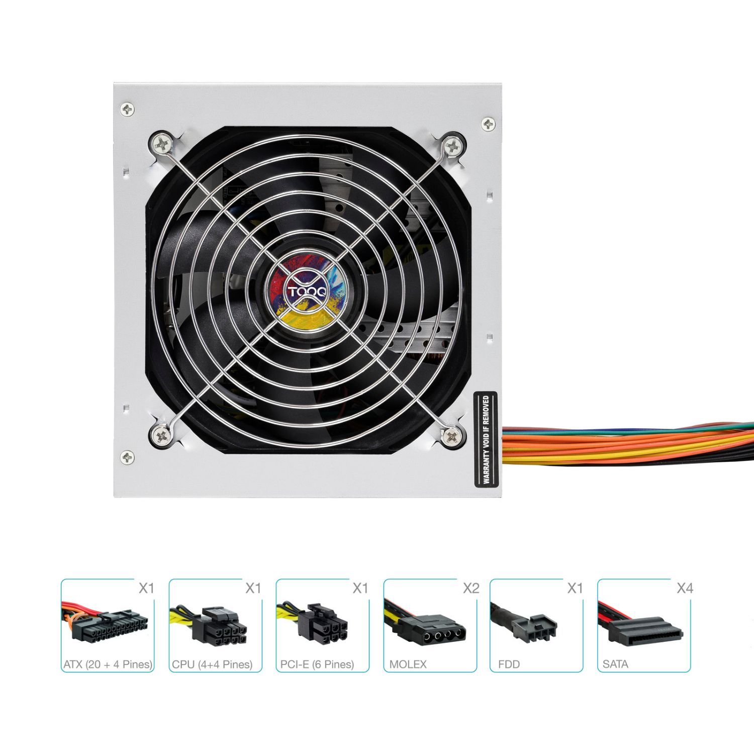 TQAPOLO-550SP - Fuente de Alimentacion TOOQ 550W 12x12cm ATX (TQAPOLO-550SP)