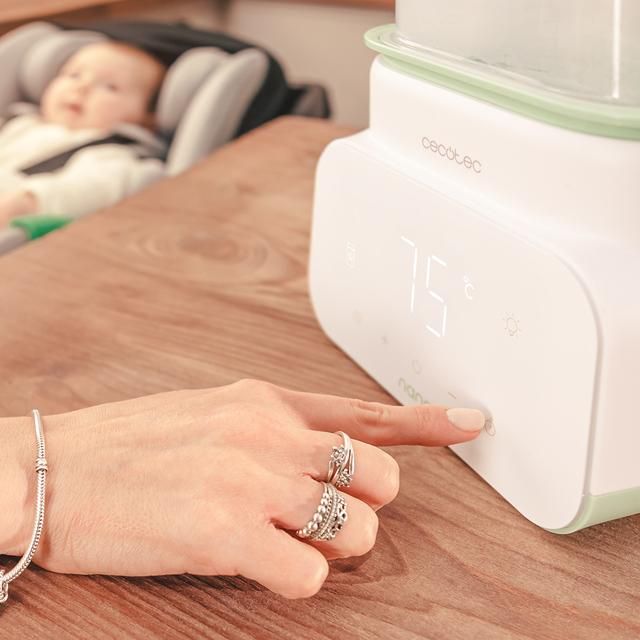 01906 - Calienta biberones CECOTEC Nana BabyCare Double BottleWarmer, doble con pantalla, 4 modos, cestillo para el biberón y libre de BPA. (01906)