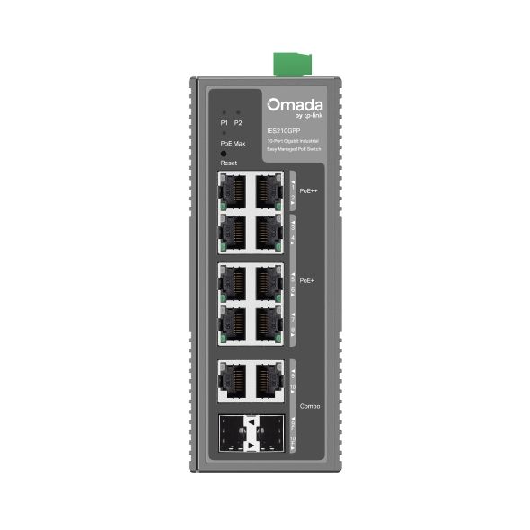 IES210GPP - Switch TP-Link Omada 8xRJ45 (6xPoE+/2xPoE++) 2xSFP Gestionado Ethernet GbE Gris (IES210GPP)