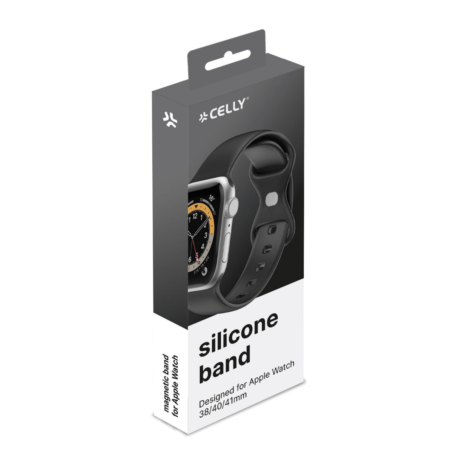WBANDSIL40BK - Correa CELLY para AppleWatch 38/40/41mm de Silicona suave Negra (WBANDSIL40BK)
