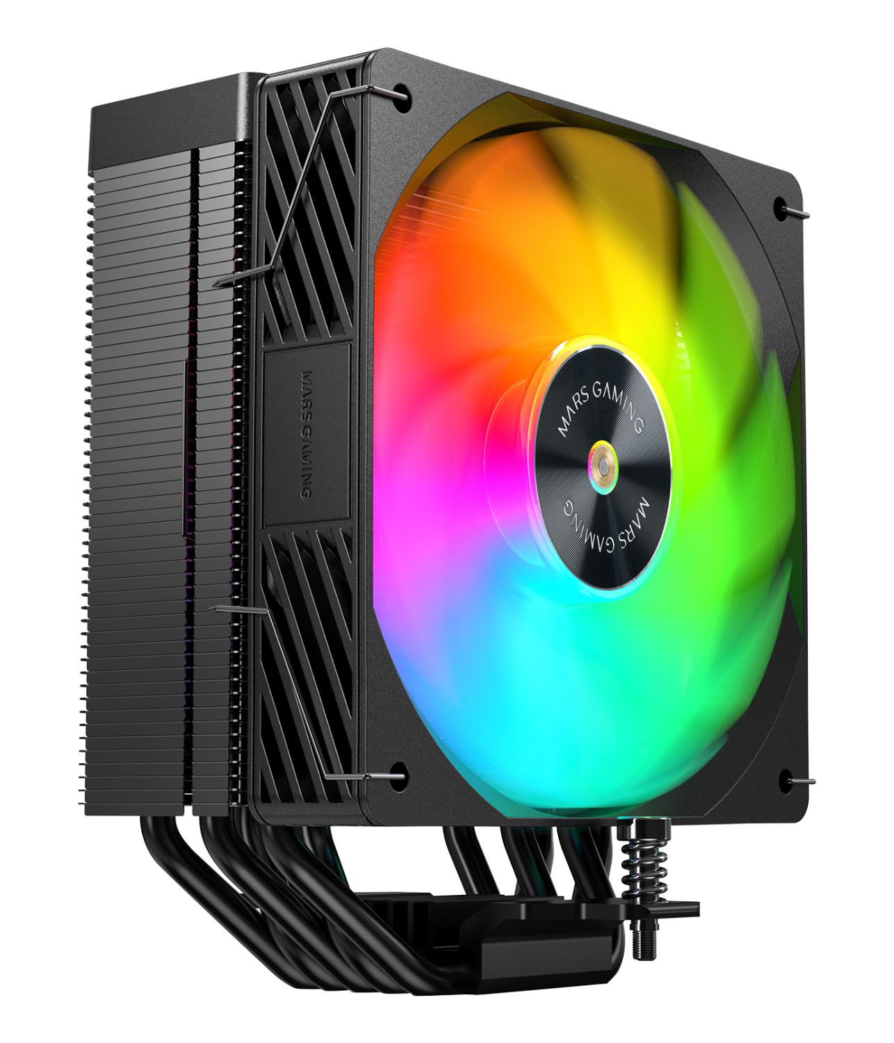 MCPUX5ARGB - Ventilador CPU MARS GAMING ARGB 120mm 5 heatpipes HCT, hasta 280W TDP, Negro (MCPUX5ARGB)
