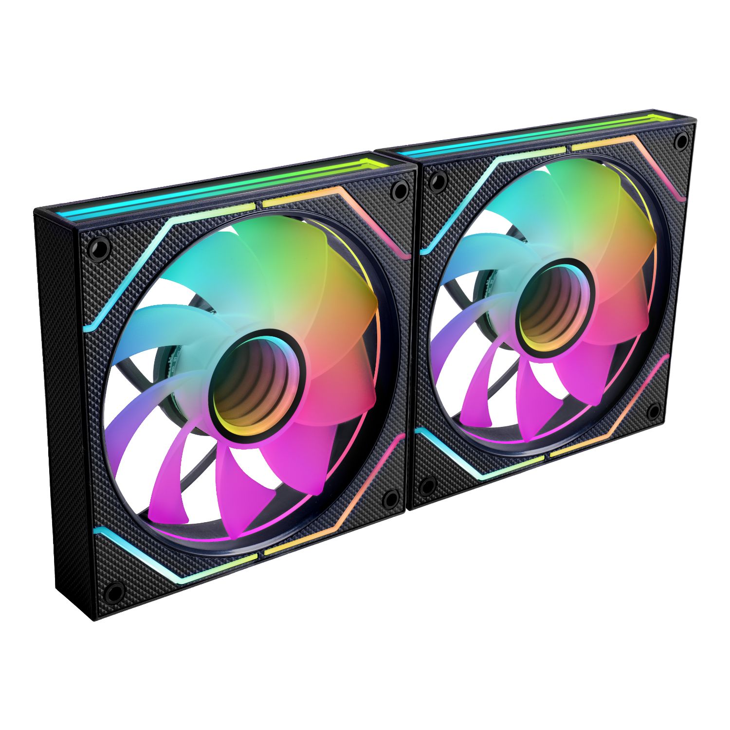 MF3DPROX2R - Ventilador MARS GAMING 2Unidades, 120mm, ARGB Triple Infinity Mirror 360, Negro (MF3DPROX2R)