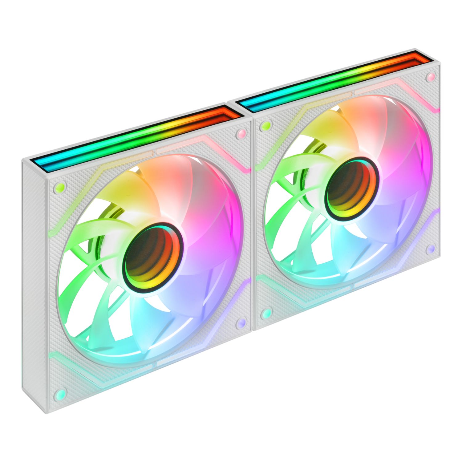 MF3DPROX2RW - Ventilador MARS GAMING 2Unidades, ARGB 360 PWM aspas invertidas, Blanco (MF3DPROX2RW)