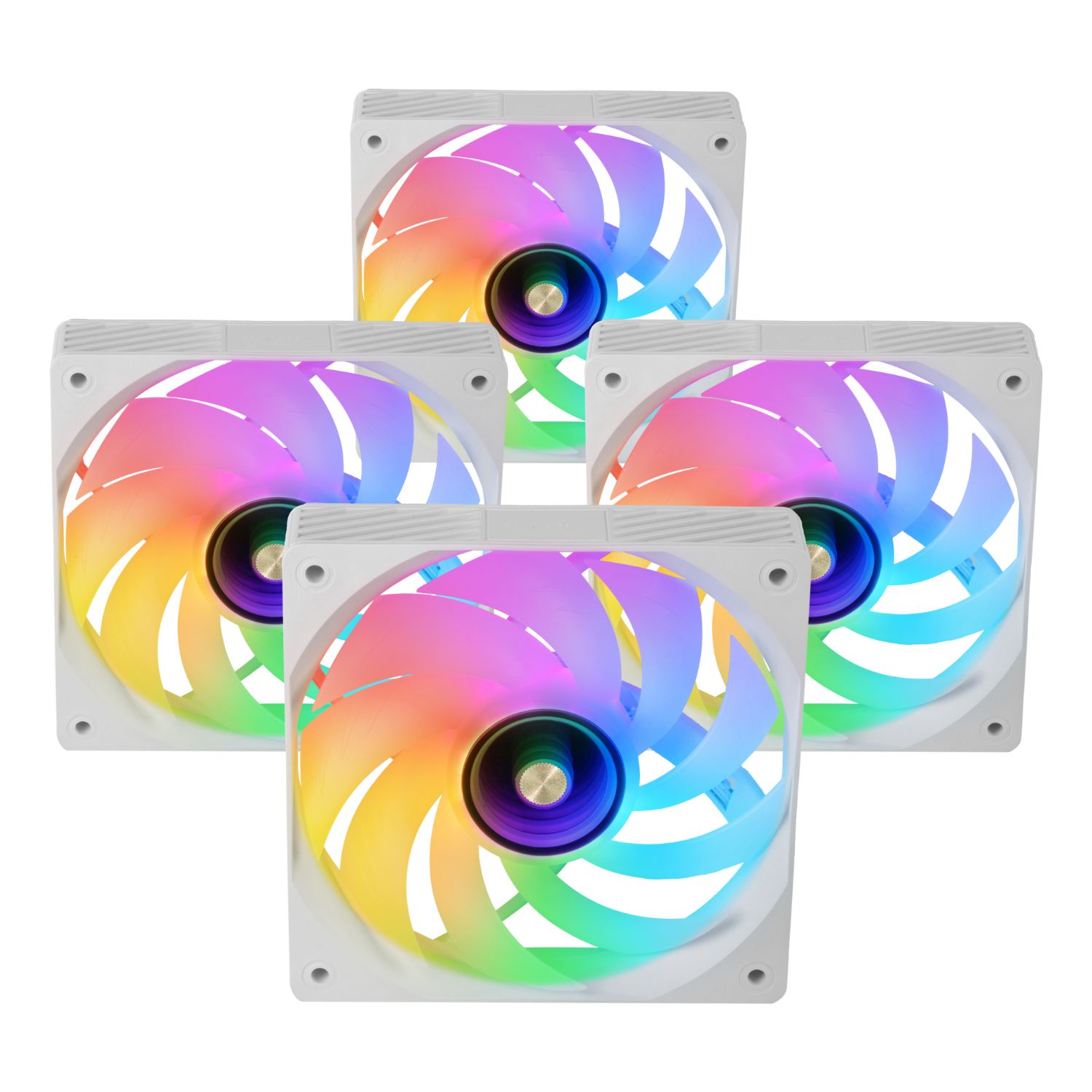 MFSI4KITW - Kit MARS GAMING 4Ventiladores ARGB 120mm Blanco +Hub con mado a distancia. (MFSI4KIT)