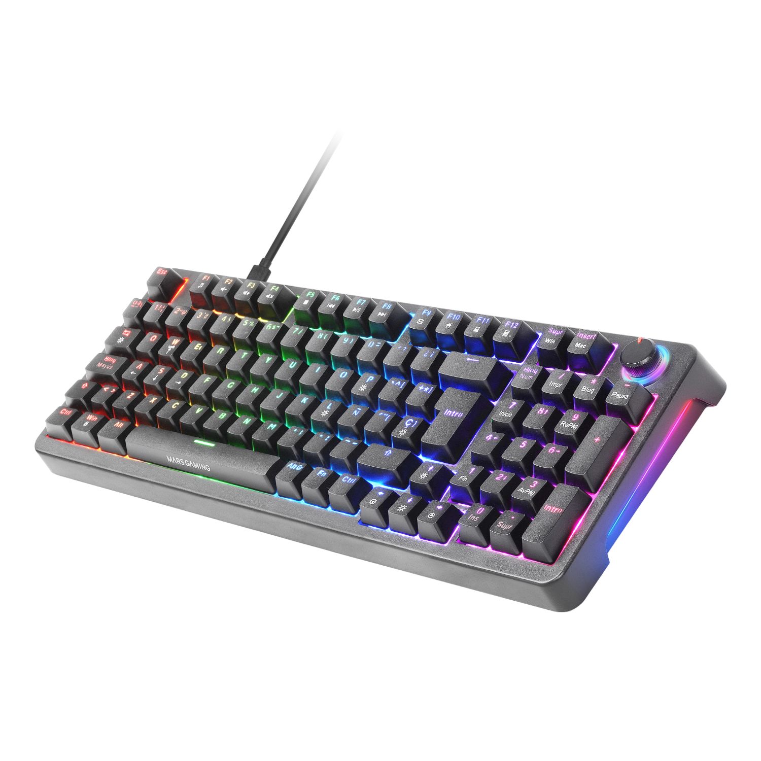 MKPROBES - Teclado MARS GAMING RGB Chroma Antighosting Switch Azul, Usb2.0, Negro (MKPROBES)