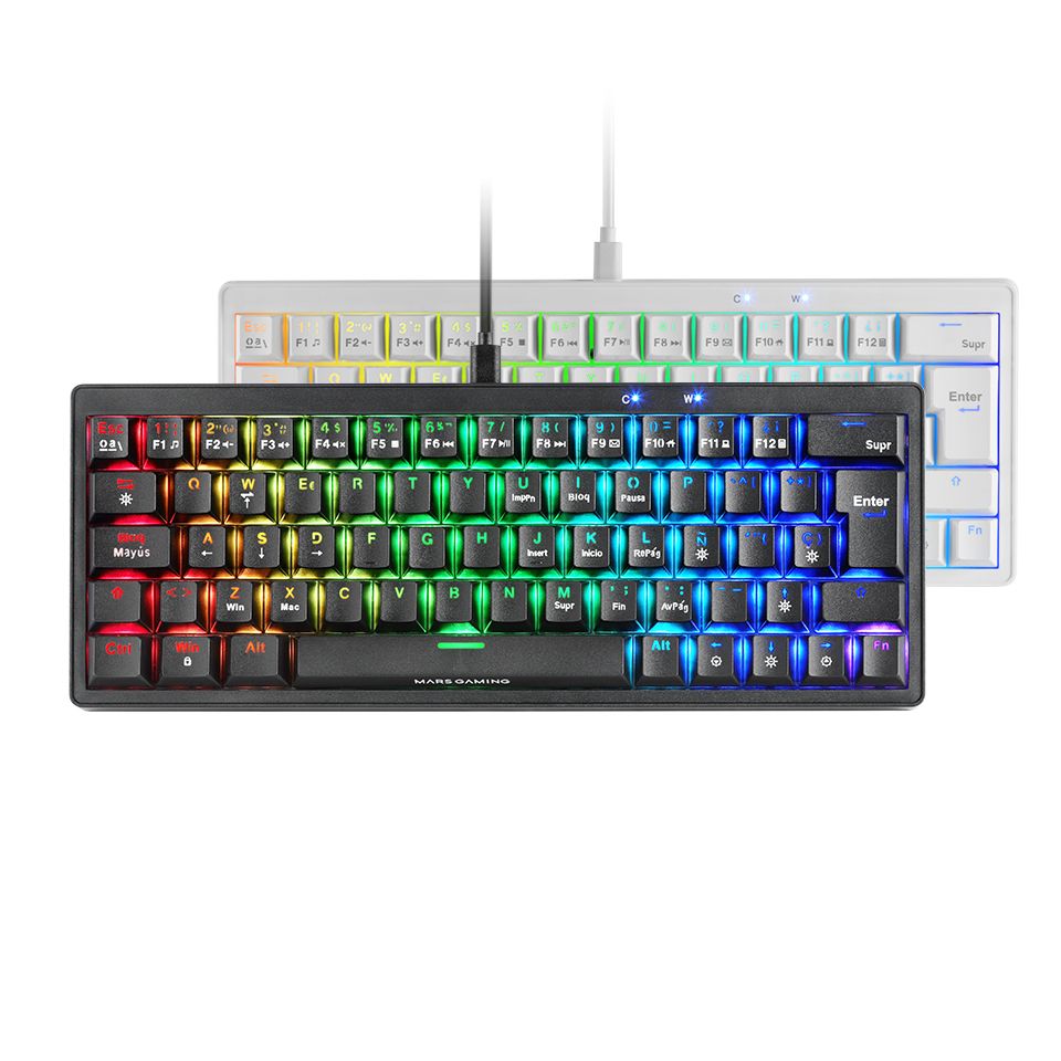 MKMINIPROBRES - Teclado MARS GAMING RGB Switch Marron, Usb2.0, Negro (MKMINIPROBRES)