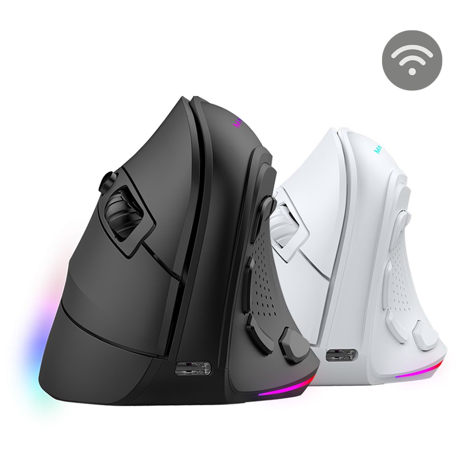 MMSK - Ratn Vertical MARS GAMING Wireless ergonomico RGB 800dpi 9Botones Negro (MMSK)