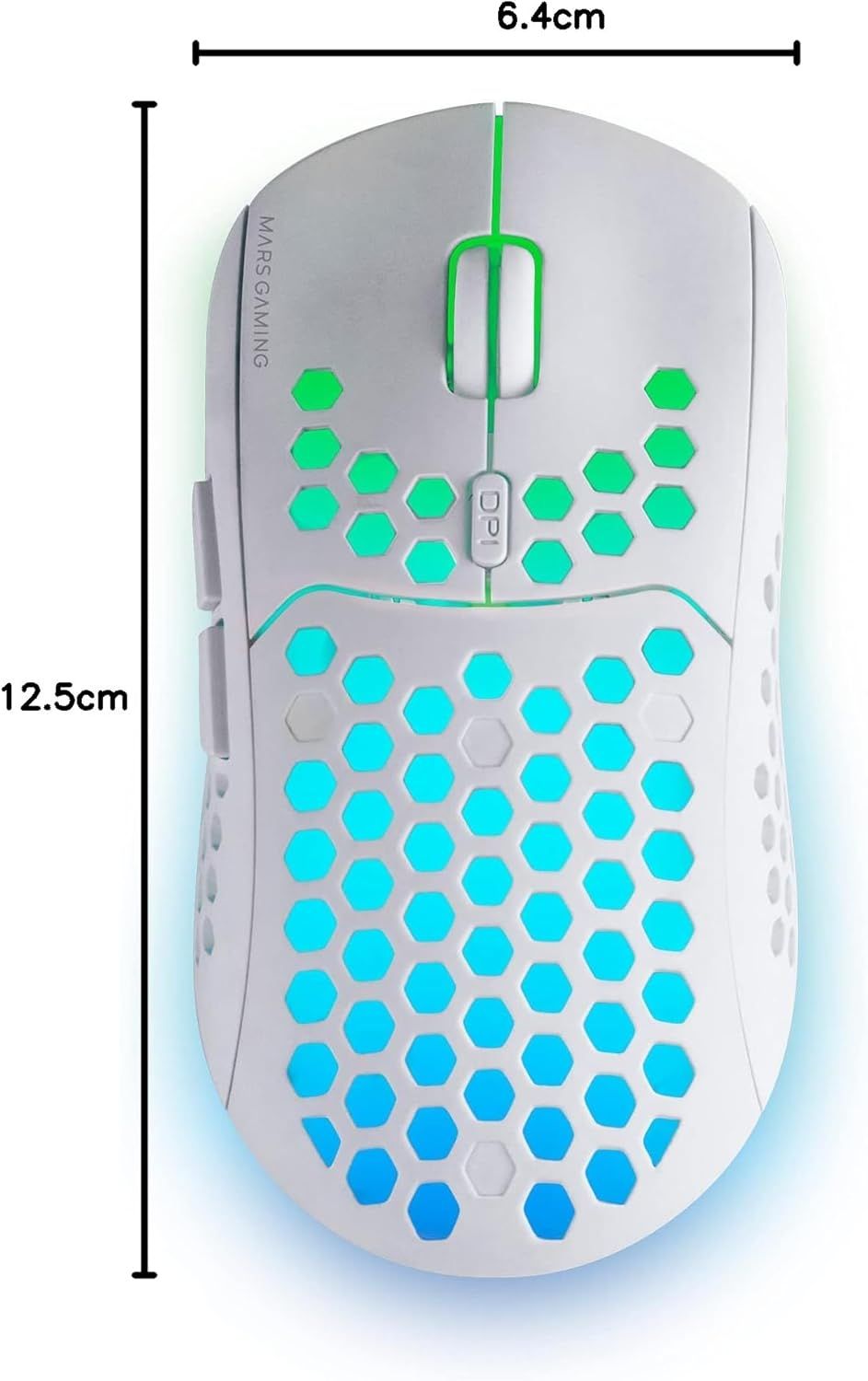 OUT4787 - Ratn Mars Gaming RGB RF 2.4GHz Blanco (MMW3W) Perfecto estado. Caja original deteriorada. (OUT4787)