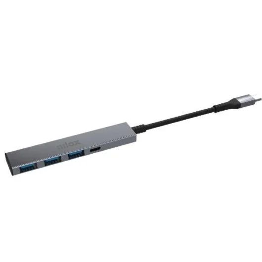 NXHUBUSBC04 - Hub NILOX Usb-C a 3Usb-A3.0 1Usb-C Gris (NXHUBUSBC04)
