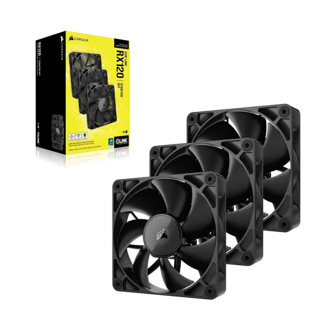 CO-9051010-WW - Ventilador Corsair iCUE LINK RX120 PWM 120mm Kit 3 Negro (CO-9051010-WW)