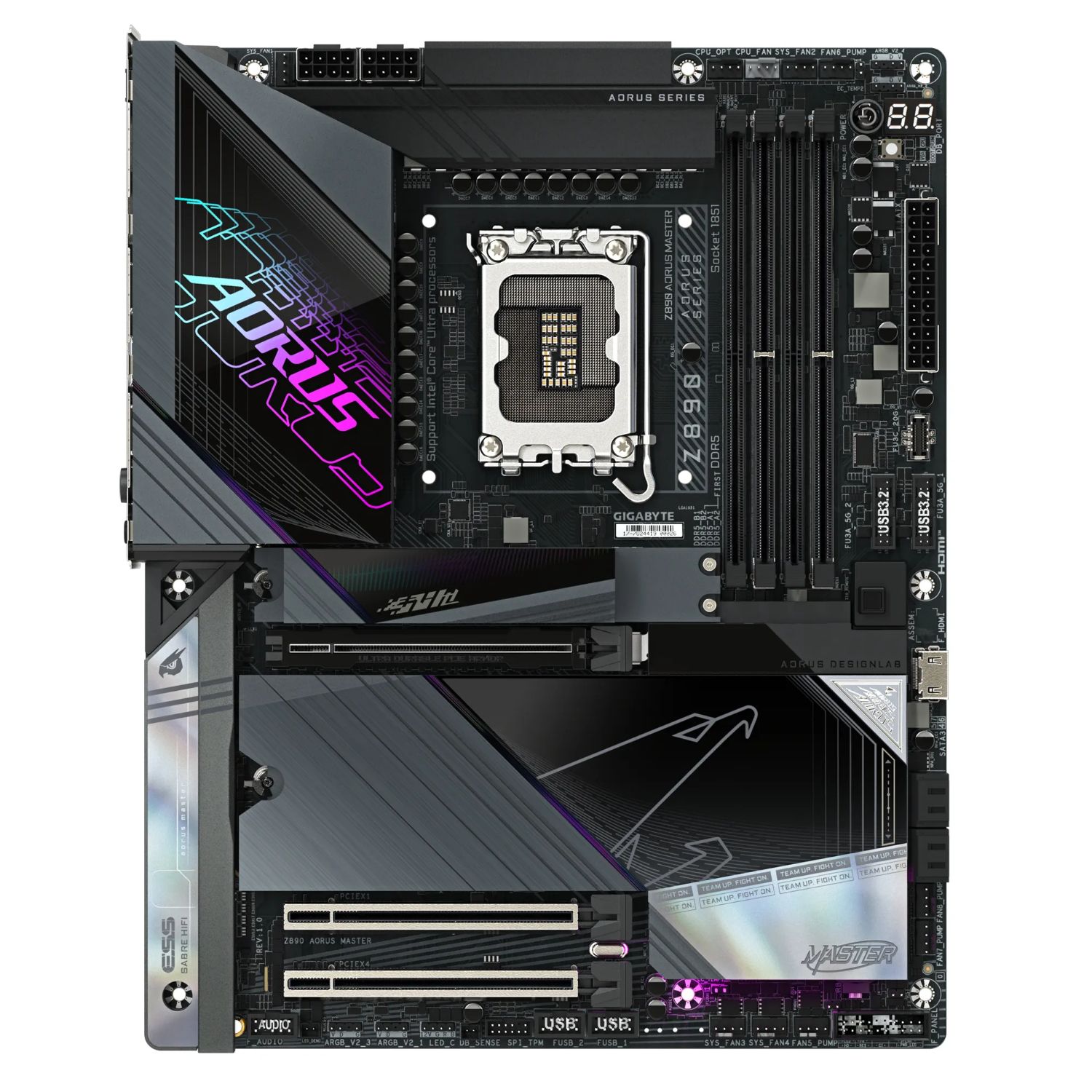 9MZ89MSTR-00-10 - Placa base GIGABYTE Z890 AORUS MASTER: (1851) 5DDR5 M.2 SATA3 USB DP HDMI RJ45 5.1 ATX WiFi 7 Bluetooth 5.4 Ethernet 10 GbE