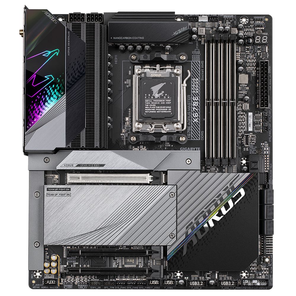 X670E AORUS MASTER - GIGABYTE X670E AORUS MASTER: (AM5) 4DDR5 SATA2, M.2, Wi-Fi6E, Bluetooth 5.3, ATX.
