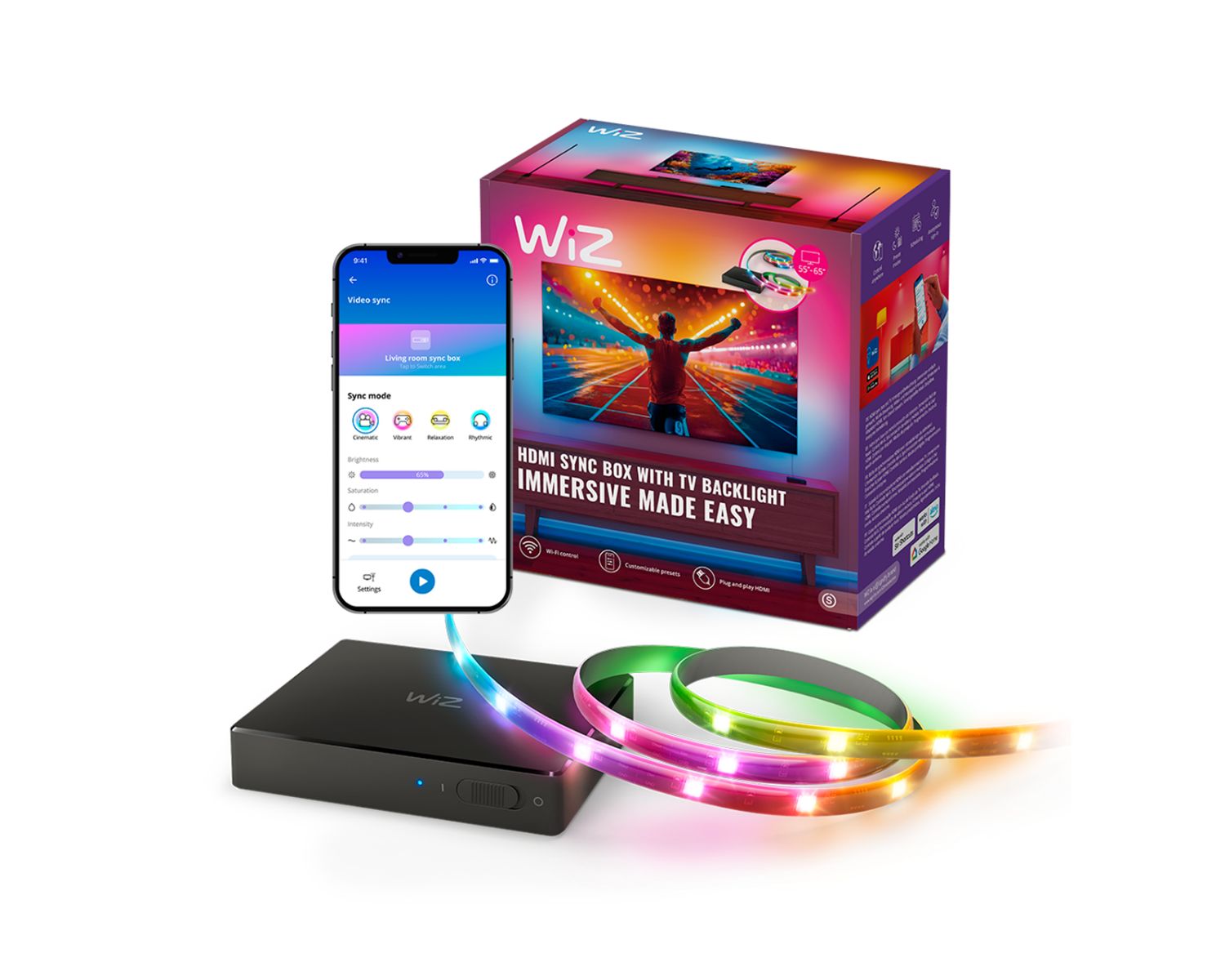 929004667801 - Tira de Luz WiZ LED HDMI Sync Box RGB para Televisores 55