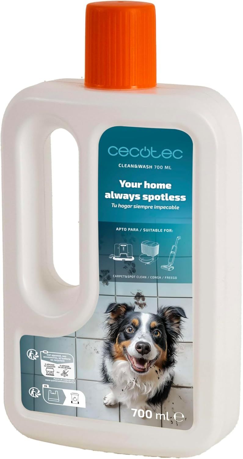 A01_EU01_100068 - Lquido de limpieza CECOTEC Clean&Wash 700ml TotalFresh, ara CarpetClean, Conga y Freego (A01_EU01_100068)