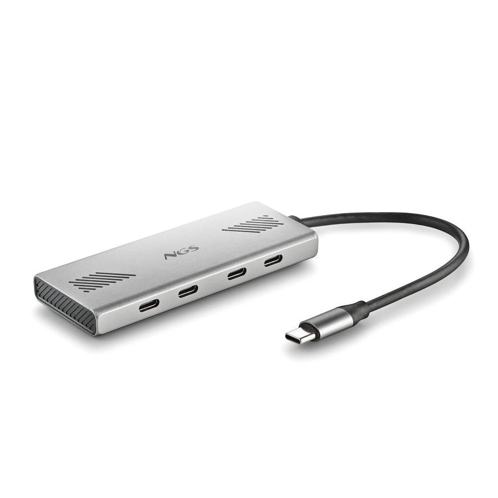 WONDER4C - Hub NGS Multipuerto Usb-C a 4Usb-C, Carcasa fabricada en aluminio, cable 15cm. (WONDER4C)