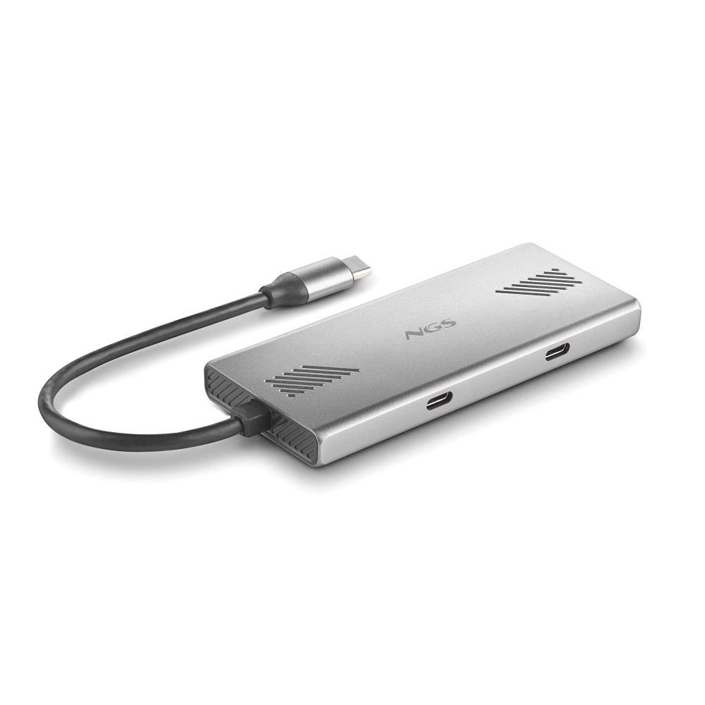 WONDERDUO-C - Hub NGS 4en1 Usb-C a 2Usb-A/2Usb-C,Carcasa fabricada en aluminio, cable 18cm. (WONDERDUO-C)