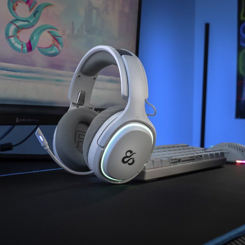 NS-HS-ATONV2-IVORY - Auriculares Gaming Newskill Aton V2, Inalmbricos RGB, Blanco (NS-HS-ATONV2-IVORY)