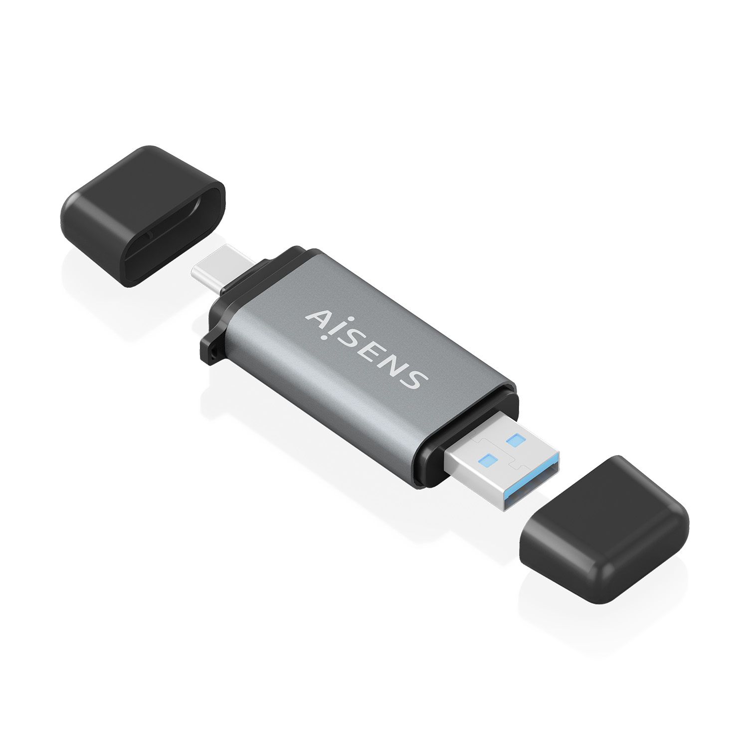 ASCR-2AC11-GR - Lector Tarjetas AISENS USB-A/C 3.0 Gris ASCR-2AC11-GR